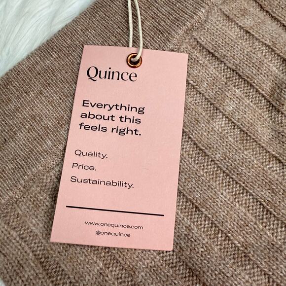 Quince Mongolian Cashmere Midi Skirt Oatmeal Size S NWT Luxury Old Money Classic - Picture 9 of 11